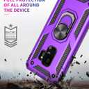Androgate for Samsung Galaxy S9 Case with HD Screen Protectors, Military-Grade Metal Ring Holder Kickstand 15ft Drop Tested Shockproof Cover Case for Samsung Galaxy S9 (2018), Purple
