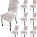 8 Pcs Plastic Dining Chair Covers Protectors Clear Protector Waterproof Seat Cover, Fit W/21 x D/20 Inch
