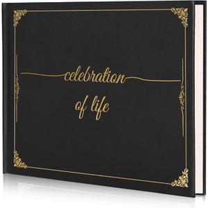C2U Funeral Guest Book for Memorial Service - Celebration of Life Guest Book with Memory Table Sign & Pen - Guest Sign in Book for Funeral Service,in Loving Memory Funeral Guest Book