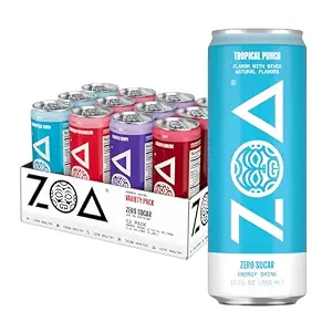 ZOA Zero Sugar Energy Drinks Variety Pack 12 fl oz,BB:09/07/26