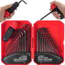 35-Piece Allen Wrench Sets Metric and Standard Hex Key Set, Allen Key Set, MM(0.7mm-10mm) SAE(0.028"-3/8), Chrome Vanadium Steel