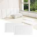 3D Anti-Collision Wall Padding for Kids, White Peel and Stick Headboard Pack of 12 Panels Sized 7.8" x 15.7", Self-Adhesive Headboard Panels for Bedroom/Living Room Upholstered Wall