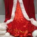 4 Pieces Mrs Claus Costume for Women, Adult Santa Costumes Claus Dress Christmas Outfit with Hooded Cape Gloves Belt (Large)