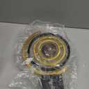 Homary Modern Abstract Art Decoration Metal Globe Ornament Sculpture Decor with Rectangle Stand Black & Gold