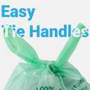 GREENER WALKER 100% Compostable Trash Bags with Tie Handles, 1.6 Gallon-150Bags, Food Scrap Kitchen Waste Bags with EN13432 Certified