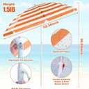 Huwena 2 Pack Beach Chairs with Umbrella for Adults, Low Folding Chair Set, Adjustable Detachable Umbrella, Lightweight Portable with Cup Holder & Carry Bag, for Beach Camping Travel(Orange)