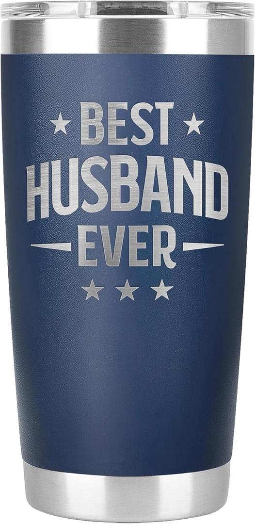 Best Husband Ever Gifts Husband Tumbler For Men Anniversary Husband Presents Idea Easter Birthday Valentines Father Day From Wife Daughter Navy Blue Husband CupTumbler 20 Oz
