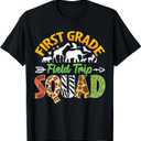 First Grade Zoo Field Trip Squad Matching Teacher Students T-Shirt, Size: 4T