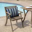 Arden Outdoor Cushion Pillow Back, 23 x 17, Rain-Proof, Fade Resistant Sapphire Aurora Blue Stripe