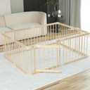 Baby Playpen Play Fence Gate Play Pen Wood Large,Playpens for Babies and Toddlers Kids Indoor,Baby Play Yards Gym Area,Baby Day Care Play Pin (120x160x61cm)