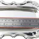 Quluxe Small Vintage Trinket Dish Jewelry Tray Perfume Organizer Tray for Wedding Photographer Detail Props Ceremony Antique Decor (Silver)