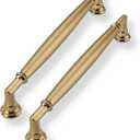 2 Pack 6 Inch Hole Center Champagne Bronze Cabinet Pulls Heavy Duty Solid Antique Cabinet Pulls Kitchen Vintage Cabinet Hardware for Cupboard Drawer Handles Dresser Pulls