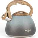 POLIVIAR Tea Kettle, 2.7 Quart Stovetop Tea Kettle, Audible Whistling Teapot with Crackle Finish, Food Grade Stainless Steel for Anti-Rust, Anti Hot Handle, Suitable for All Heat Sources (JX2023-LYL)