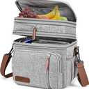 MIYCOO Lunch Bag & Lunch Box for Women Men, Double Deck Leakproof Insulated Soft Large Adult Camping Cooler bag for Work, Beach, Picnic, Travel (Grey, 15L) (Gray)