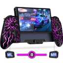 Gammeefy Switch Controllers Hall Effect - Pro Controller - Switch One Piece Joypad with 9 Lights in Handheld Mode (Multi-Colored Sunburst)