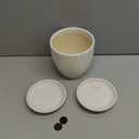 6 Inch Ceramic Plant Pots, Indoor Plant Pots with Drainage Hole & Saucer, Flower Pots, Unique Crackle Glaze Design, White Glaze - Set of 2