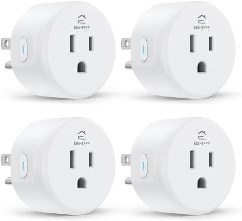 EIGHTREE Smart Plug, WiFi Outlet Works with Alexa & Google Home, Smart Home Socket with Remote Control & Timer Function, 2.4GHz WiFi Only, 2 Packs