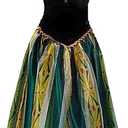 Snow Queen Princess Dress for Women adult Fancy Party Dress Up Halloween Cosplay Costum (Small, Green)