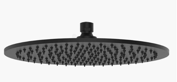 Aquaiaw Fixed Rainfall Shower Head, Seamless Laser Soldered 304 Stainless Steel, Integral 1-Piece, Wall Or Ceiling High Pressure Head Shower, 2.5 GPM, Brass Joint (12 inch Round, Matte Black)