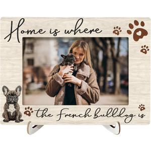 Nrleey French Bulldog Picture Frame 4x6 - French Bulldog gifts, Frenchie Gifts for Women, Dog Picture Frame