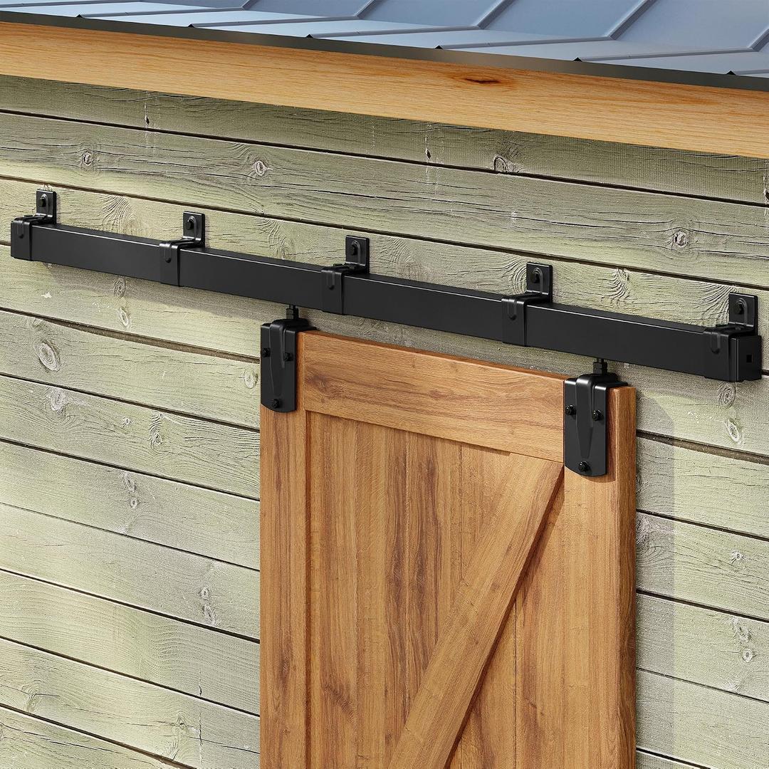 SmartStandard 8FT Exterior Barn Door Hardware Kit, Fit Single 48" Door, 8FT Track