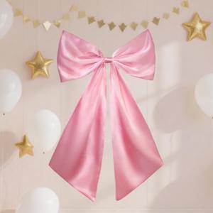 24x36 Inch Large Bow Decor,Giant Satin Bow for Room Wall Decor, Coquette Birthday Party, Wedding Christmas (Hot Pink)