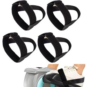 4PCS Leg Exerciser Machine Pedal Straps, Leg Exerciser Traction Straps,Adults Seniors Sitting Fitness Home Office Sports Accessories
