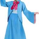 Godmother Costume for Women Adult Halloween Outfit Plus Size Girls with Dress Hooded Cloak Cape for Cosplay Party, Large 