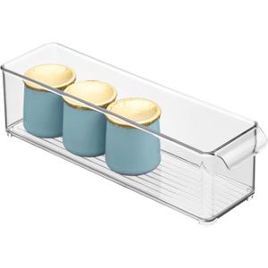 iDesign Stackable Fridge Storage Bin with Handle - Ideal for Fridge and Freezer, Clear, Made in USA