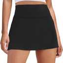 DLOODA Womens Skort Tennis Skirt with Pocket Shorts Mini Golf Skirts High Waisted Athletic Skorts Summer Workout (Small, Black)