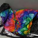 Foruidea Tie Dye Abstract Rainbow Color Spare Tire Cover Dust-Proof Wheel Tire Cover Fit Trailer, RV, SUV and Many Vehicle 17 Inch