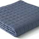 YnM Exclusive Cooling Weighted Blanket, Bed Blanket for One Person of 140lbs, Ideal for Twin/Full Bed (48x72 Inches, 15 Pounds, Blue Grey)