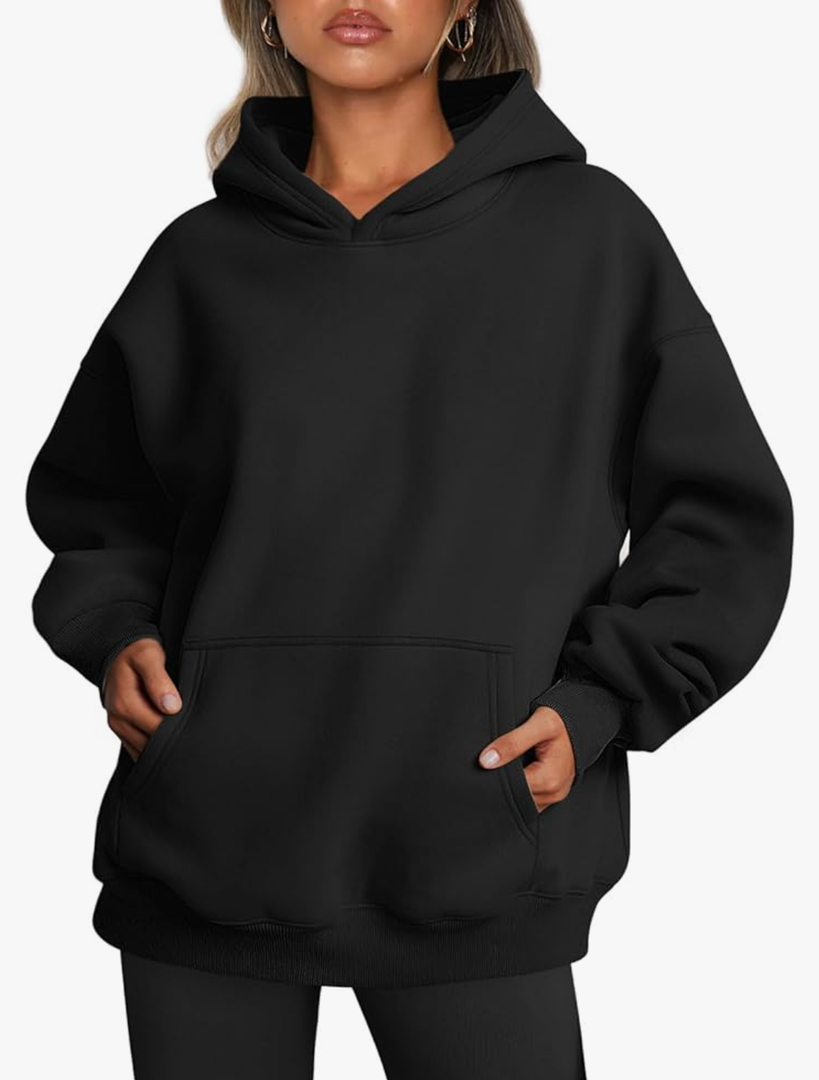 Trendy Queen Womens Oversized Hoodies Fleece Sweatshirts Sweaters Spring Outfits 2025 Pullover Fall Winter Clothes, Size Small