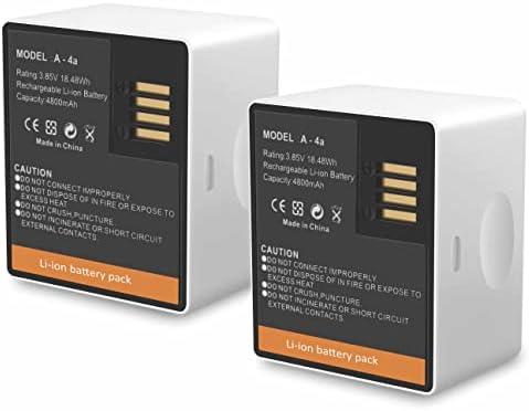 VMA5400 Battery Replacement for Arlo Pro 3/Pro 4/Ultra/Ultra 2 Cameras,2 Pack 4800mAh Rechargeable Battery For VMC5040 VMS5240 VMC4040P VMC4041P VMS4240P VMC4050P VMC4250P VMS4340P VMC4350P VMC4450P