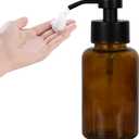 15 oz Amber Glass Foam soap Dispenser with Black Rust-Proof Foam Pump, refillable Thick Glass Foam soap Dispenser for Kitchen and Bathroom (1, 15 oz)