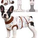 Kuoser Dog Recovery Suit for Post-Surgery Care, Spay Neuter Bodysuit for Female & Male Dogs, Anti-Licking Surgical Onesie, Snug Fit for Abdominal Wound Protection & Skin Healing, BrownPony M (Medium (Back:13.4-16.1'', Weight:14-25 LB))