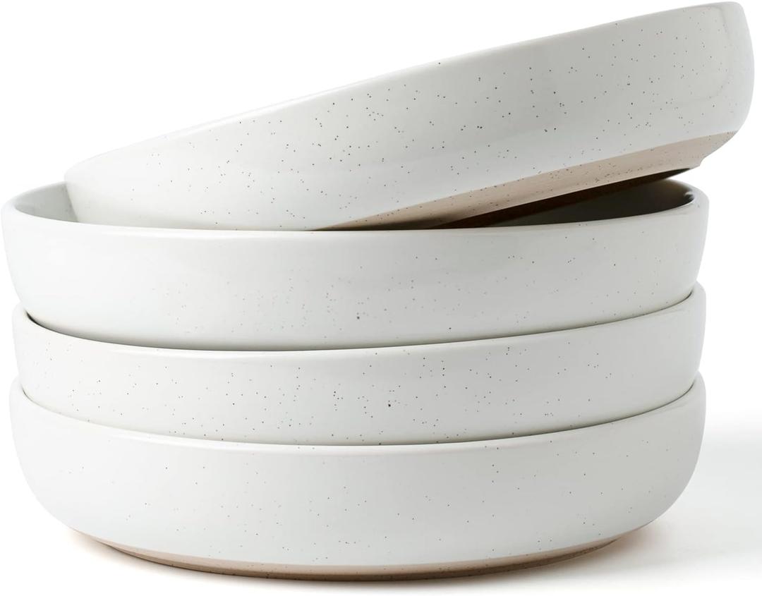 famiware Milkyway 33 oz Bowl Set, Pasta Bowls Set of 4, Salad Bowls Perfect for Your Friend for Housewarming, Thanksgiving, Christmas, White famiware Milkyway 33 oz Bowl Set, Pasta Bowls Set of 4, Salad Bowls Perfect for Your Friend for Housewarming, Thanksgiving, Christmas, White