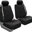 FH Group Front Set Cloth Car Seat Cover for Bucket Seats, Universal Fit, Airbag Compatible, Seat Covers for SUV, Van, Black