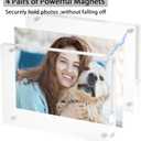 Acrylic Picture Frame 4x6, Double Sided Photo Frames for Refrigerator with Magnetic Corners, Transparent Acrylic Frame for Desk or Tabletop Display Family,Wedding, Baby Pictures(1 Pack)