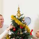 PRETYZOOM Spherical Christmas Tree Topper 2.64 Inch Plastic Xmas Tree Ornament Decoration Lightweight Finial for Holiday Party Home Seasonal Decor