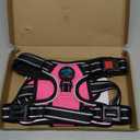 PHOEPET No Pull Dog Harness Medium Reflective Front Clip Vest with Handle,Adjustable 2 Metal Rings 3 Buckles,[Easy to Put on & Take Off, (M, Pink)