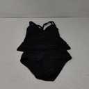 Live Libe Women's Tankini Set V Neck Crisscross Adjustable Straps Cutout Two Piece Swimsuit Mid Rise Ruched, Large
