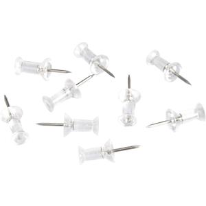 Amazon Basics Push Pins Tacks, Steel Point, Clear Plastic Head, for Bulletin Board, Maps, Posters, and Craft Projects, 200-Pack