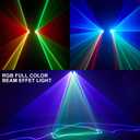 DJ Lights Party Lights, Gruolin RGB Full Color Laser Stage Light Music Sound Activated & DMX Control Patterns Projector, Perfect for Party Disco Bar Club Stage & DJ Lighting