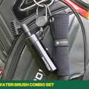 Handy Picks Golf Club Cleaner with Water Bottle Holds 5.5 OZ, Heavy Duty Metal Retractable Magnetic Clip, Waffle Microfiber Golf Towel, Ideal Water Brush Combo (Black)