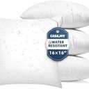CASAJOY Pack of 4 16x16 Outdoor Pillows, Water Resistant Throw Pillow Inserts, Cushion Inner Pads for Patio, Sofa, Waterproof Pillow Insert