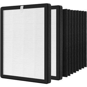 ProHEPA 9000 HEPA Replacement Filters Compatible with VEVA ProHEPA 9000 Air Pur ifiers, 2 Pack HEPA Filters + 8 Pack Activated Carbon Filters