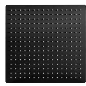 Hoimpro 12 Inch Square Rain Shower Head, Large Waterfall Rainfall Showerhead, High Pressure Stainless Steel Rainfall Rainhead, 1/16 Ultra-Thin Water Saving Design with Silicone Nozzle, Matte Black