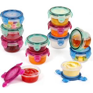 Freshmage 12 Pack Salad Dressing Container to Go, 2.7 oz Small Condiment Containers with Leakproof Lids for On-the-Go Meals, Reusable Sauce Containers BPA-Free