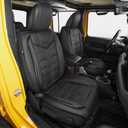 YORKNEIC Seat Covers Custom Fit for Jeep Wrangler JL 4XE 4 Door 2018-2026 Leather Seat Covers Full Set, Waterproof Seat Cushion Covers with Rotary Hole (5-Seat Set, Black)